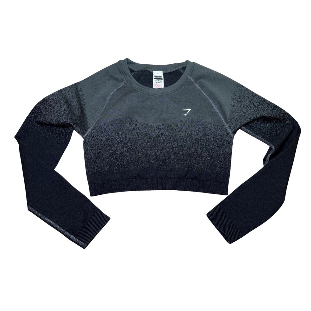 Gymshark Women's Gray to Black Gradient Crop Top